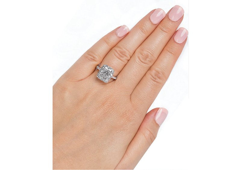 Sterling Silver Clear Rectangular Crushed Ice Cut Sedona Ring