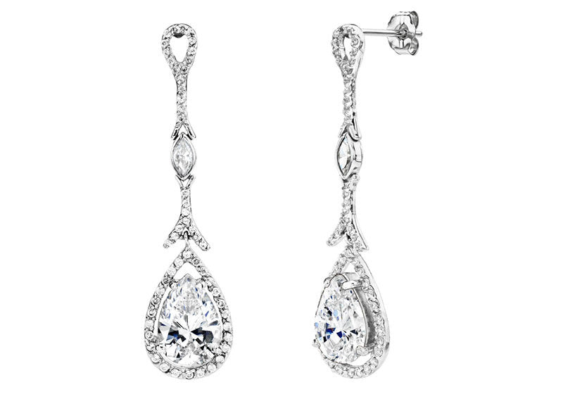 Sterling Silver Couture Long Teardrops by Bling