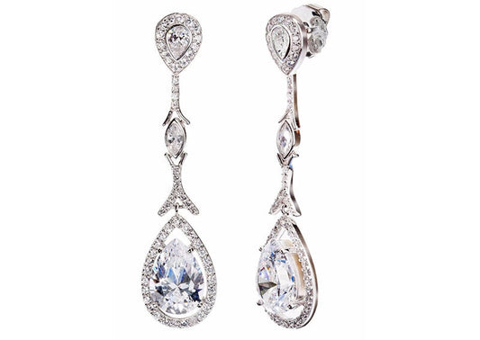 Sterling Silver Couture Teardrops with Pear Shaped Post by Bling