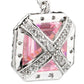 Sterling Silver Fancy Light Pink Asscher Cut Drops with 18 KGP Prongs and Stone Detailing on Back by Bling