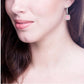 Sterling Silver Fancy Light Pink Asscher Cut Drops with 18 KGP Prongs and Stone Detailing on Back by Bling