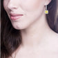 Sterling Silver Fancy Light Yellow Asscher Cut Drops with 18 KGP Prongs and Stone Detailing on Back by Bling