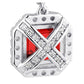 Sterling Silver Garnet Hued Asscher Cut Drops with 18 KGP Prongs & Stone Detailing on Back by Bling