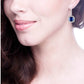 Sterling Silver Lab Created Sapphire Cushion Cut Drops with 18 KGP Prongs & Stone Detailing on Back by Bling