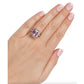 Sterling Silver Pink Asscher/Emerald-Cut Aspen Ring with 18 KGP Prongs-Bling by Wilkening Invented Cut