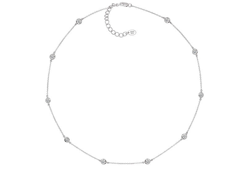 Sterling Silver Regal Short Floating Necklace 18 by Bling