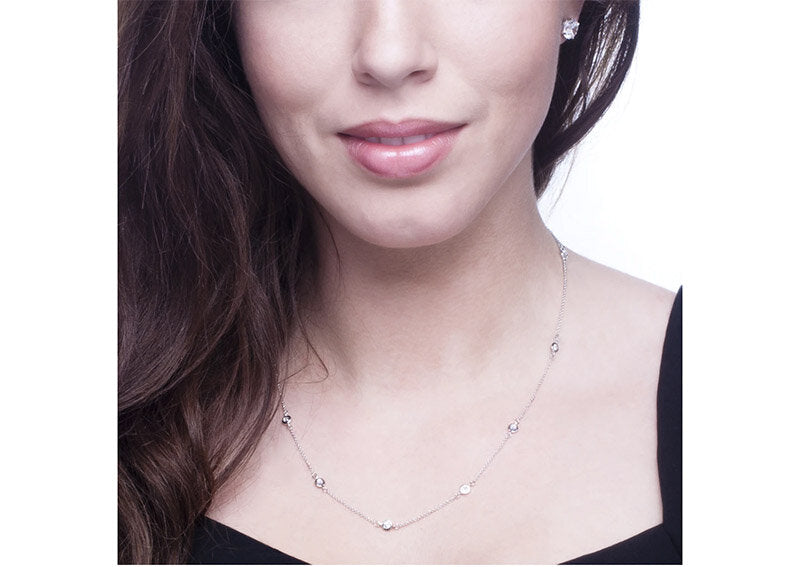 Sterling Silver Regal Short Floating Necklace 18 by Bling