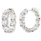 Sterling Silver Small Large Stone Couture Hoops by Bling