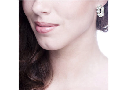 Sterling Silver Small Large Stone Couture Hoops by Bling