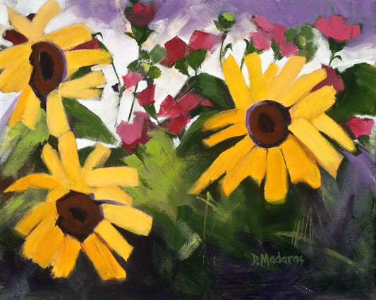 Three Sunflowers- Matted Print