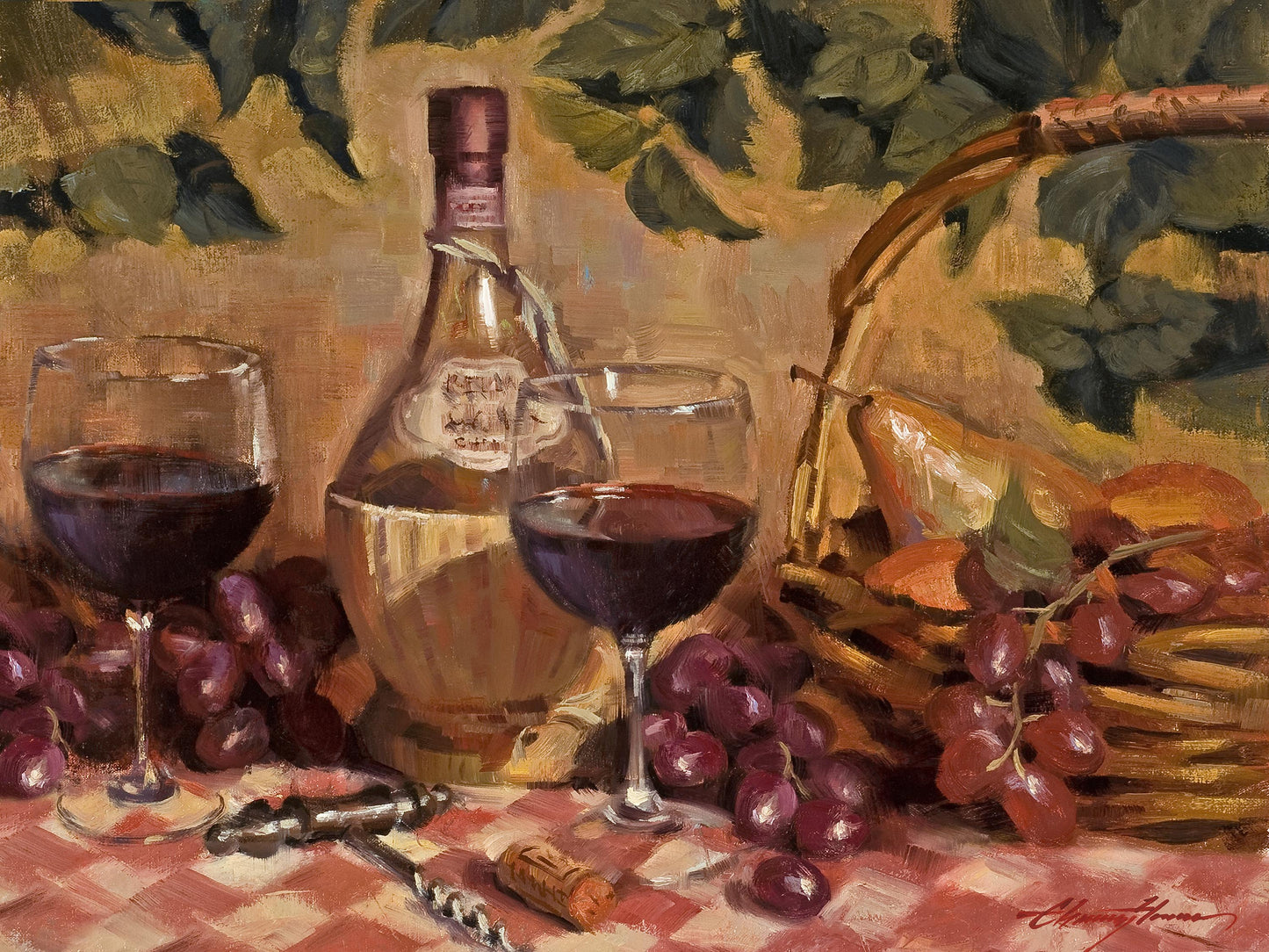 Wine Picnic by Chauncey Homer- Canvas Giclée