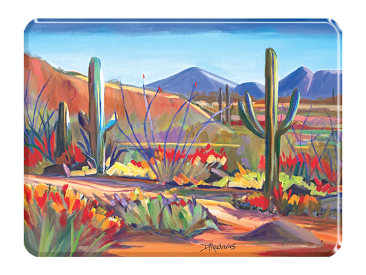 Along the Red Mile - Glass Cutting Board