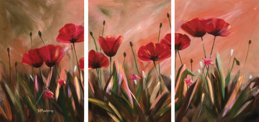 Jim's Poppies- Canvas Triptych
